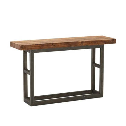 Rustic Brown Rectangular Narrow Console Table