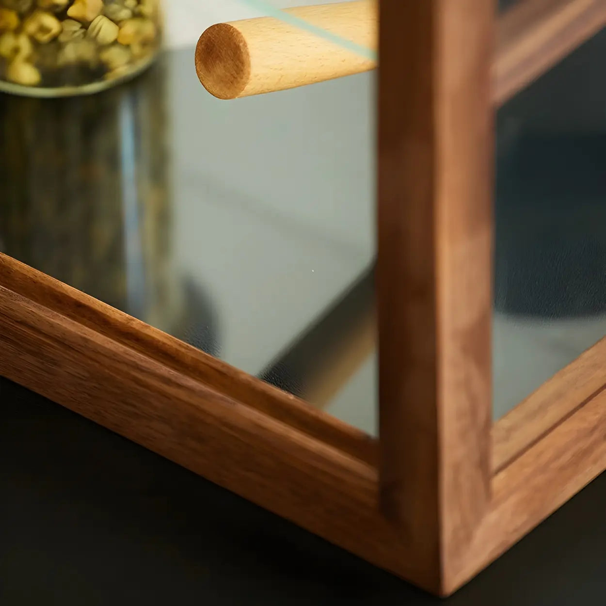 Rustic Brown Small Rectangular Wood Display Cabinet
