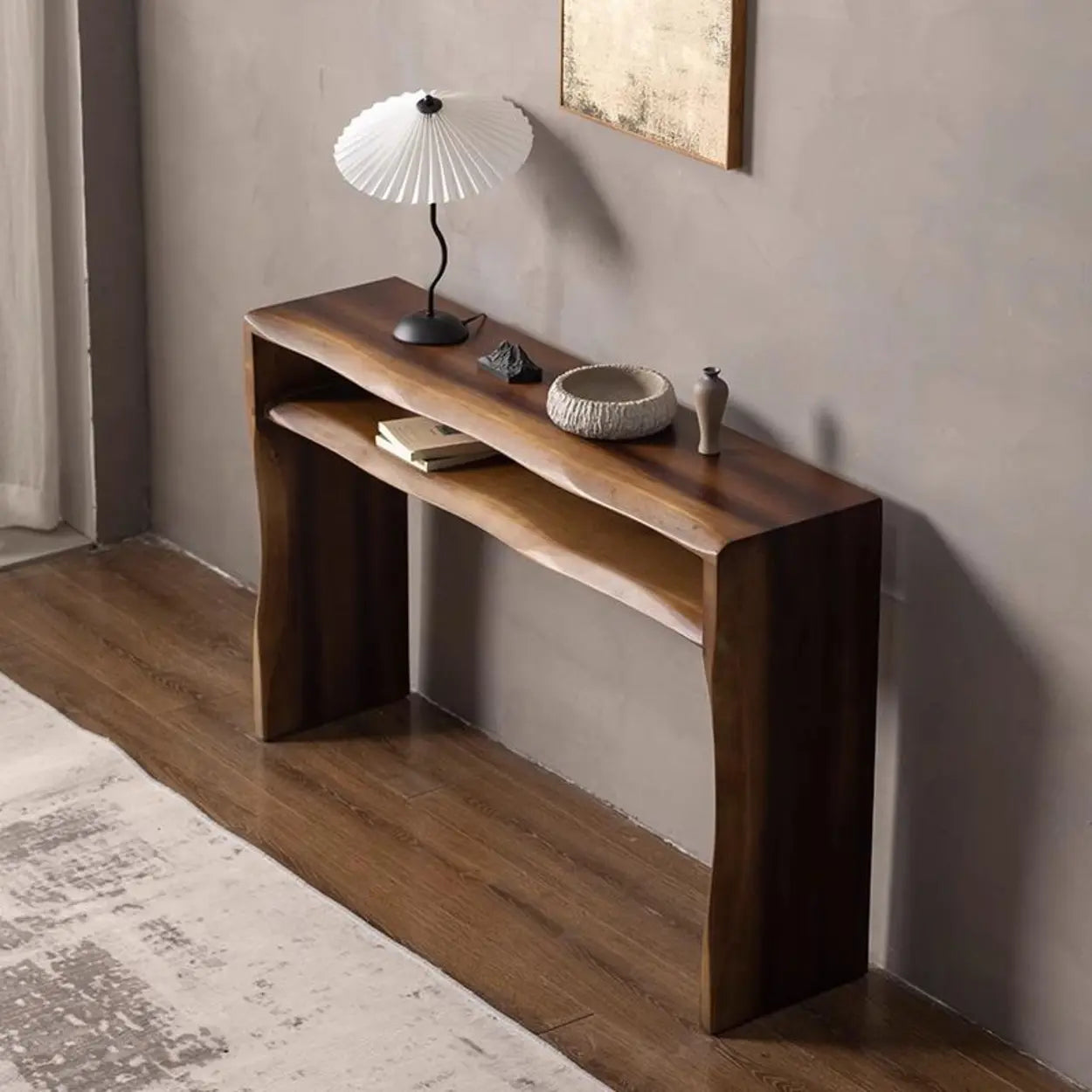 Lighom narrow wood end & side tables for entryway — 31.5" L x 11.8" W x 29.5" H