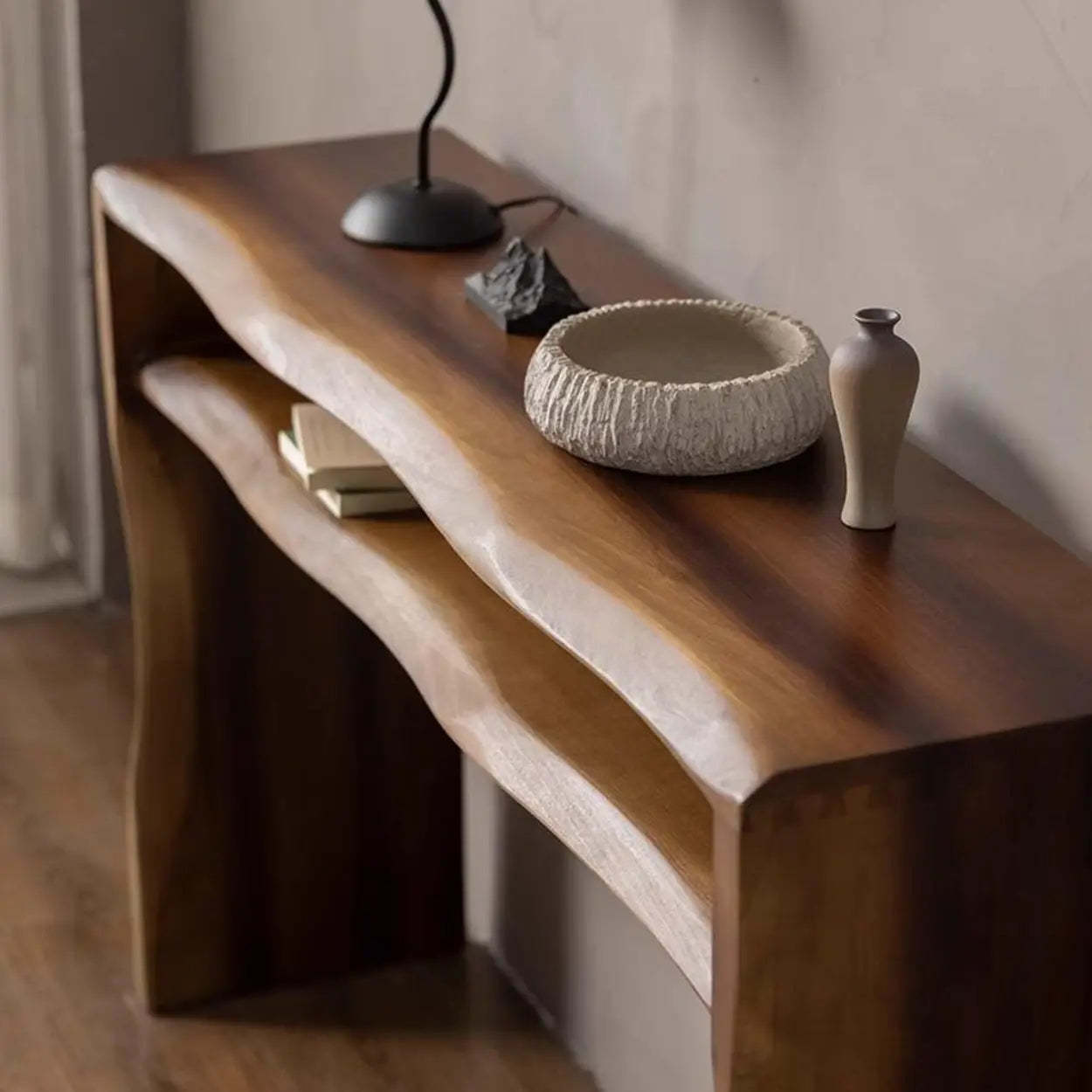 Rustic Brown Narrow Entryway Console Table