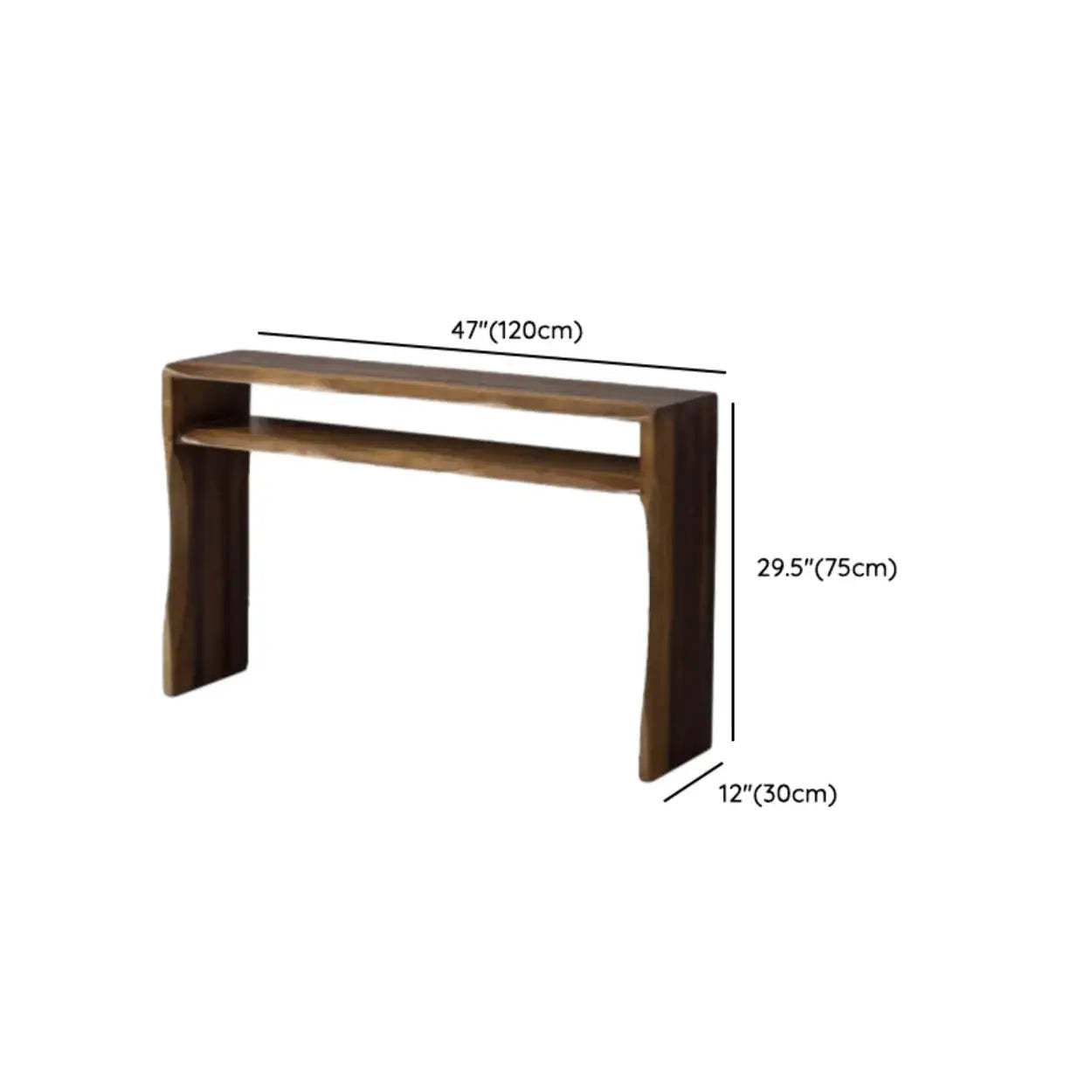 Rustic Brown Narrow Entryway Console Table