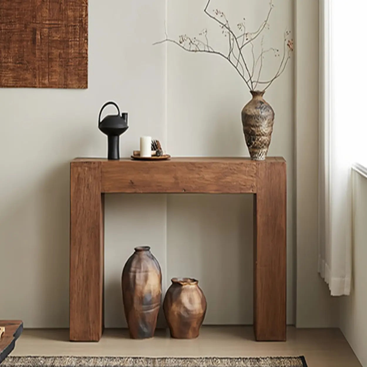Rustic Entryway Narrow Wood Console Table