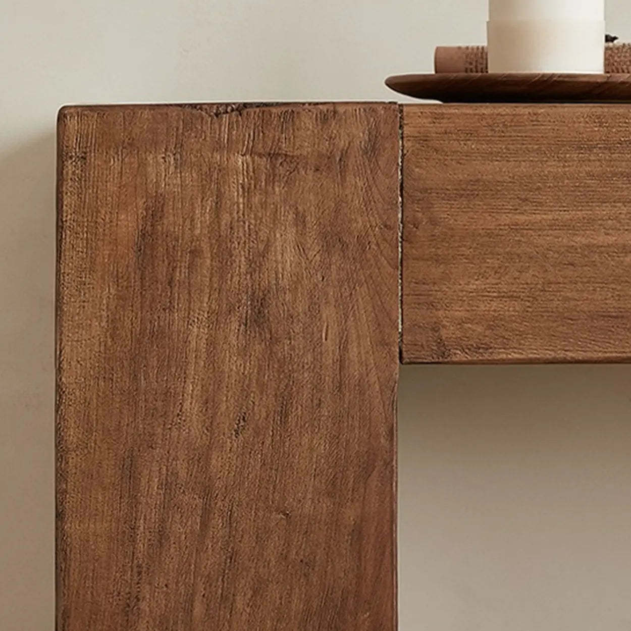 Rustic Entryway Narrow Wood Console Table — Black