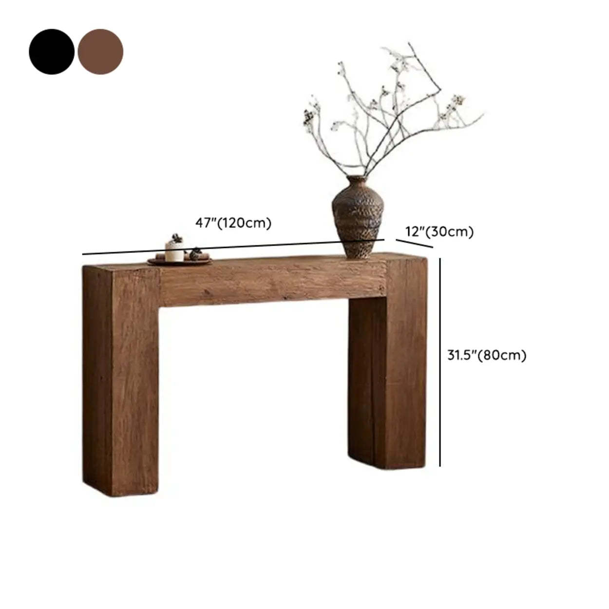 Rustic Entryway Narrow Wood Console Table — Vintage Color