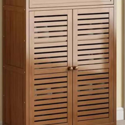 Rustic Brown Wood Hallway Shoe Cabinet