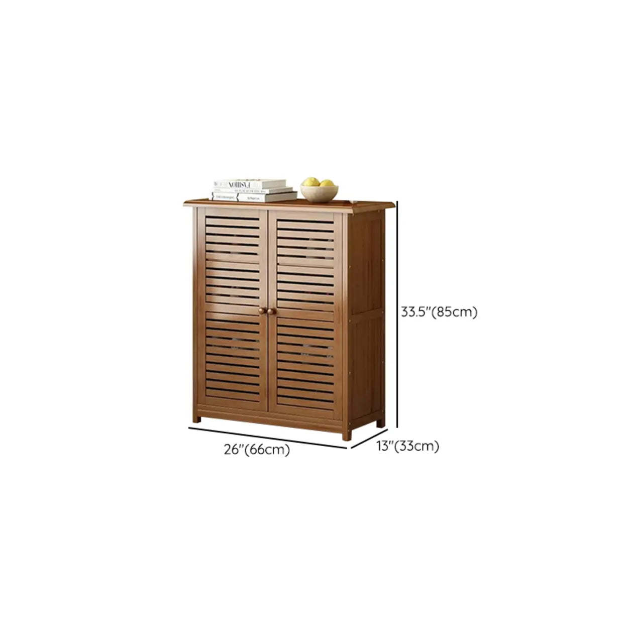 Rustic Brown Wood Hallway Shoe Cabinet