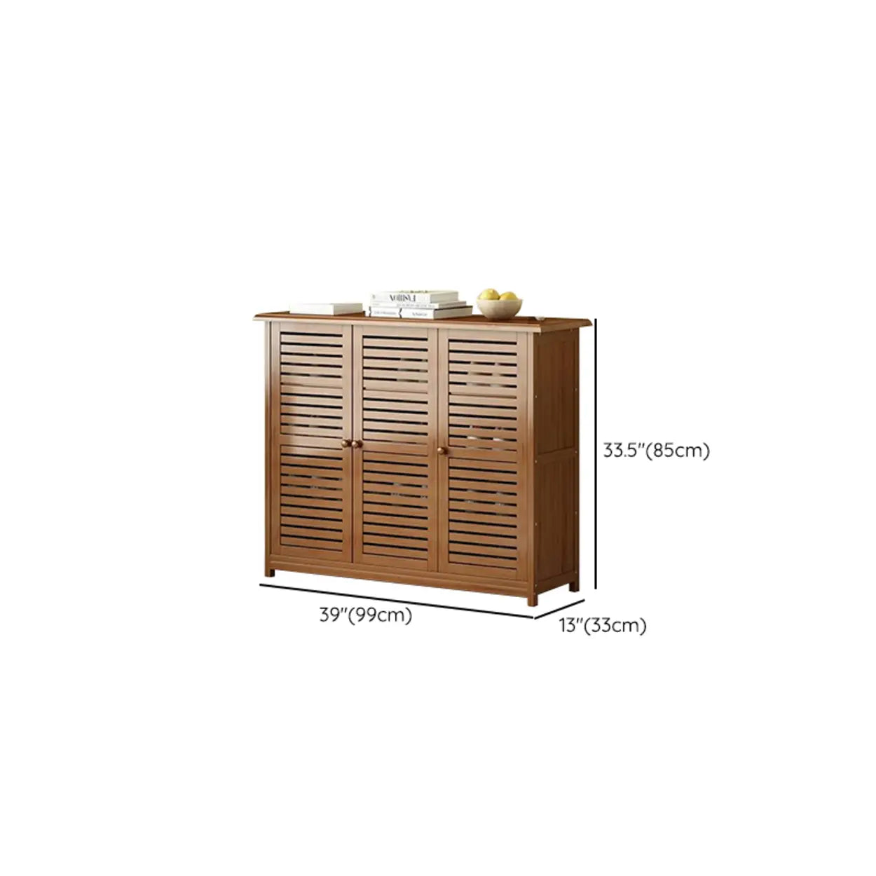Rustic Brown Wood Hallway Shoe Cabinet