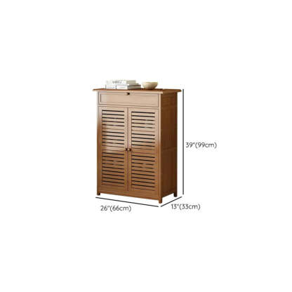 Rustic Brown Wood Hallway Shoe Cabinet