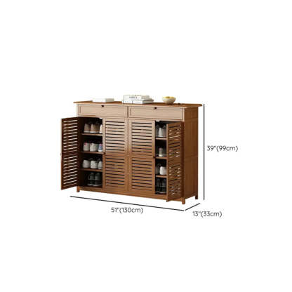 Rustic Brown Wood Hallway Shoe Cabinet