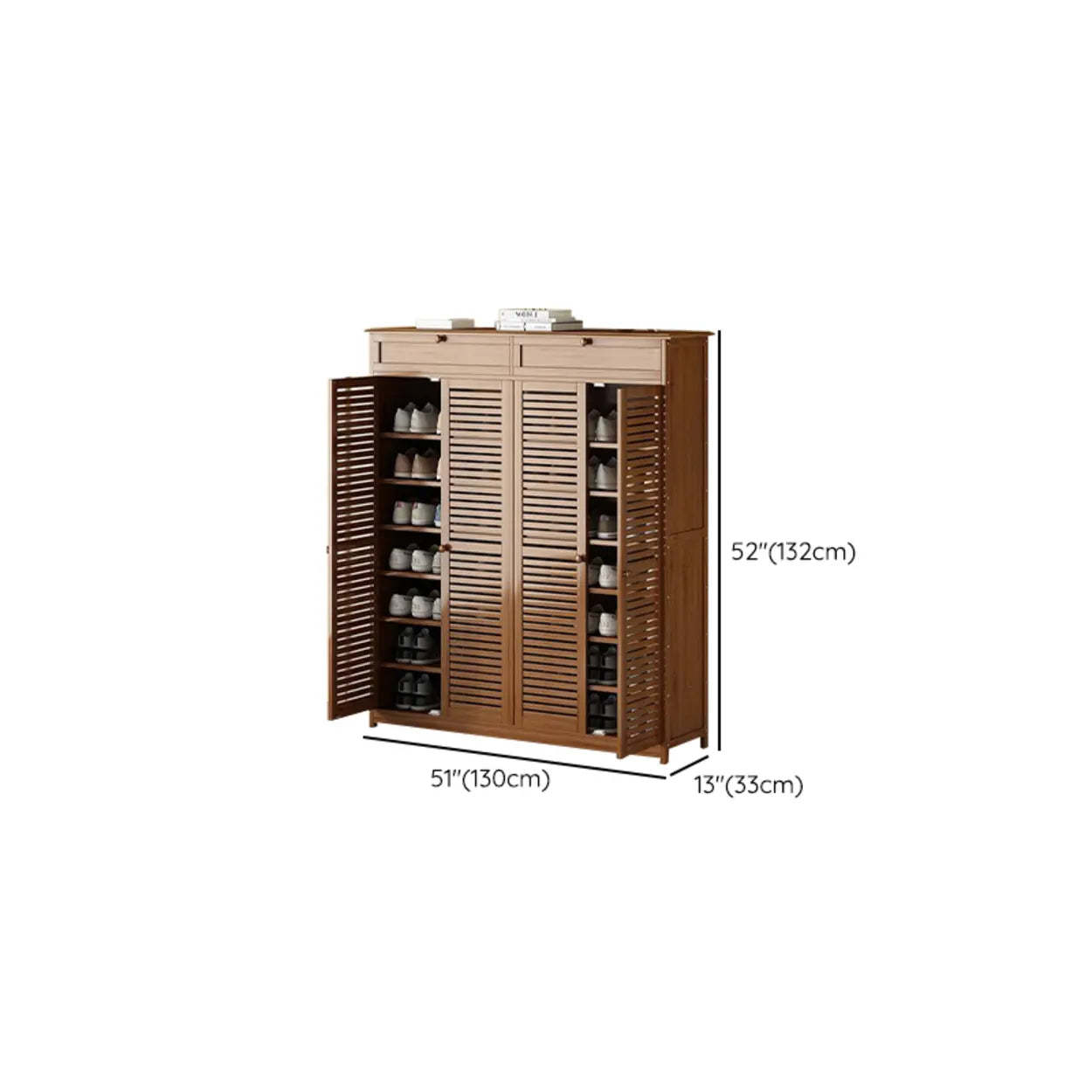 Rustic Brown Wood Hallway Shoe Cabinet
