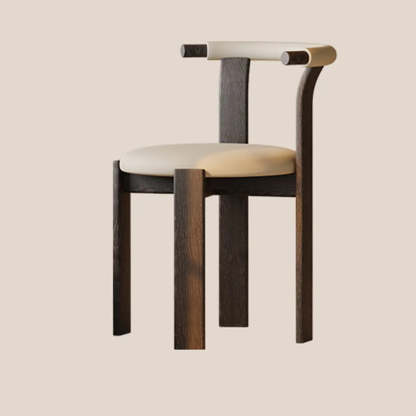 Rustic Curved Back Wood Dining Chair — White