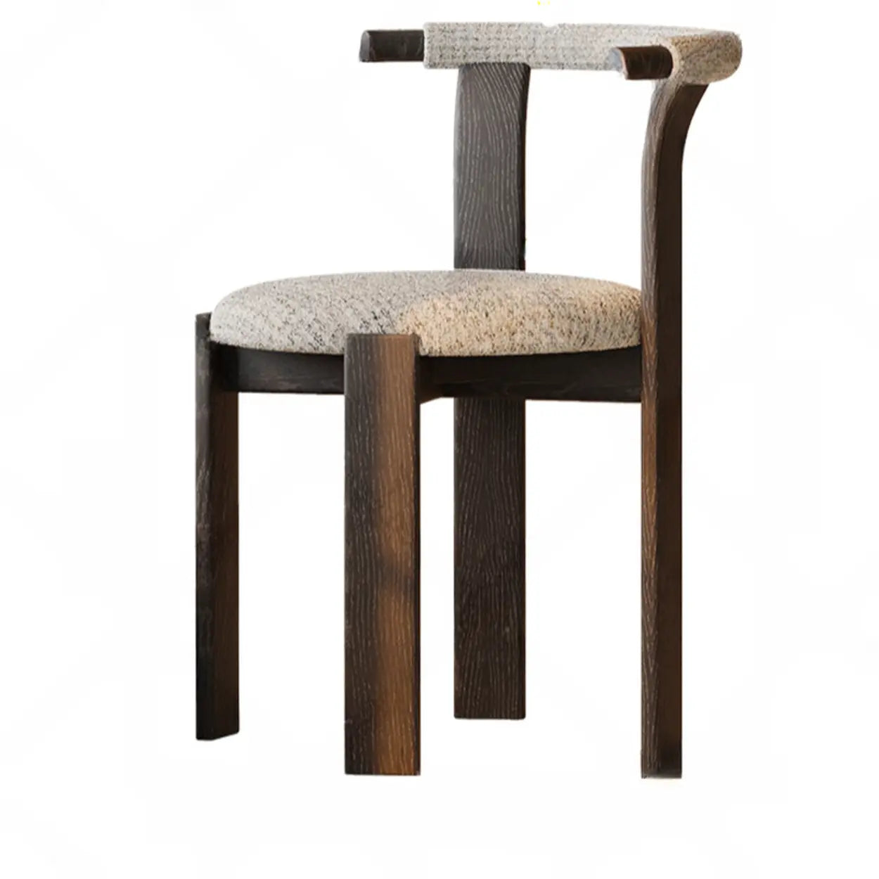 Rustic Curved Back Wood Dining Chair