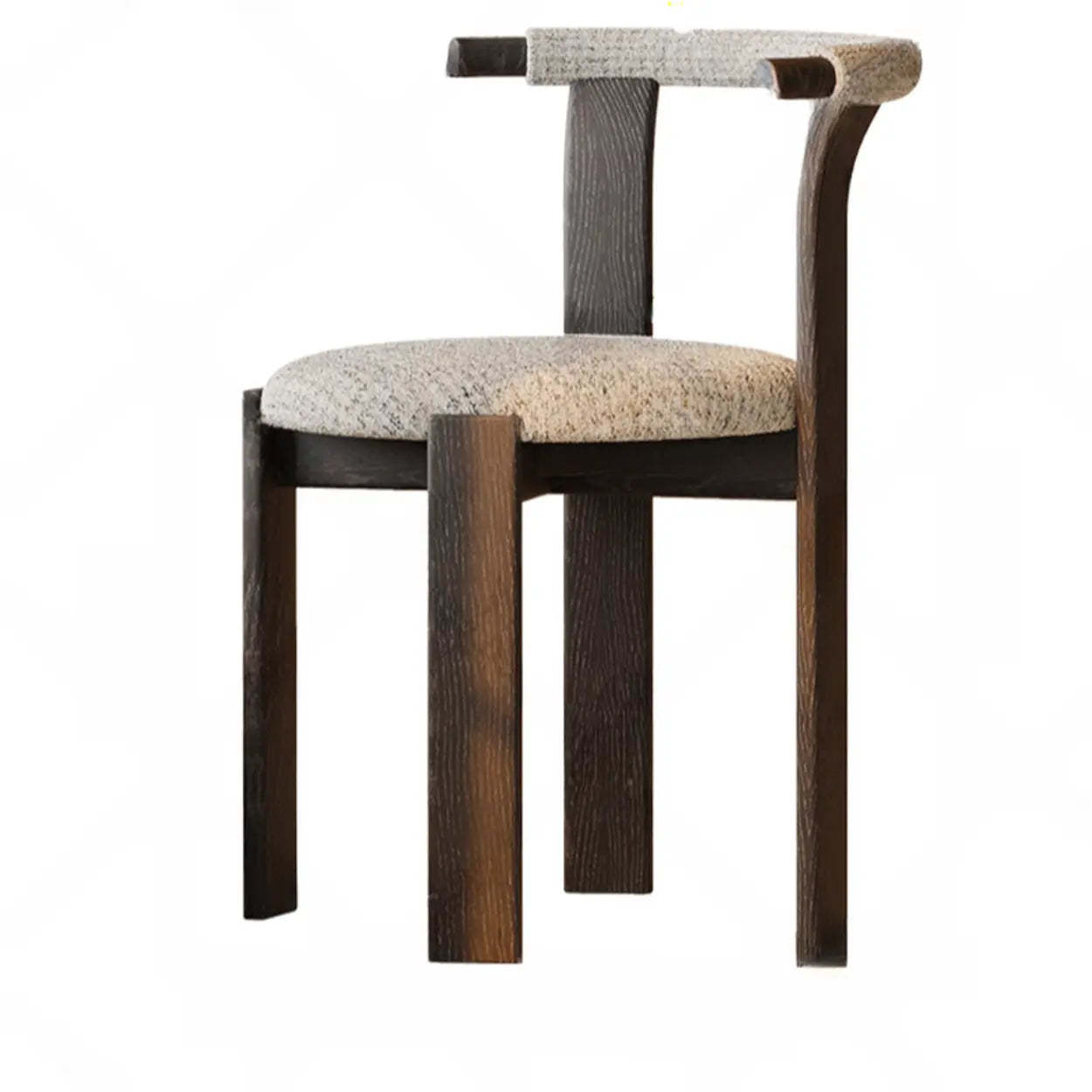 Rustic Curved Back Wood Dining Chair