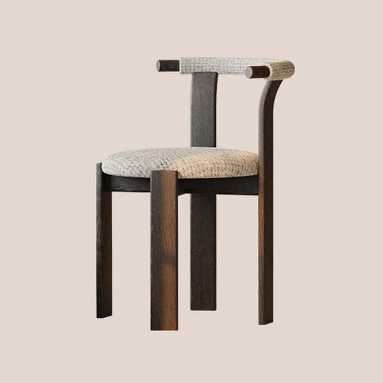 Rustic Curved Back Wood Dining Chair