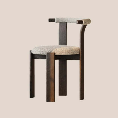 Rustic Curved Back Wood Dining Chair