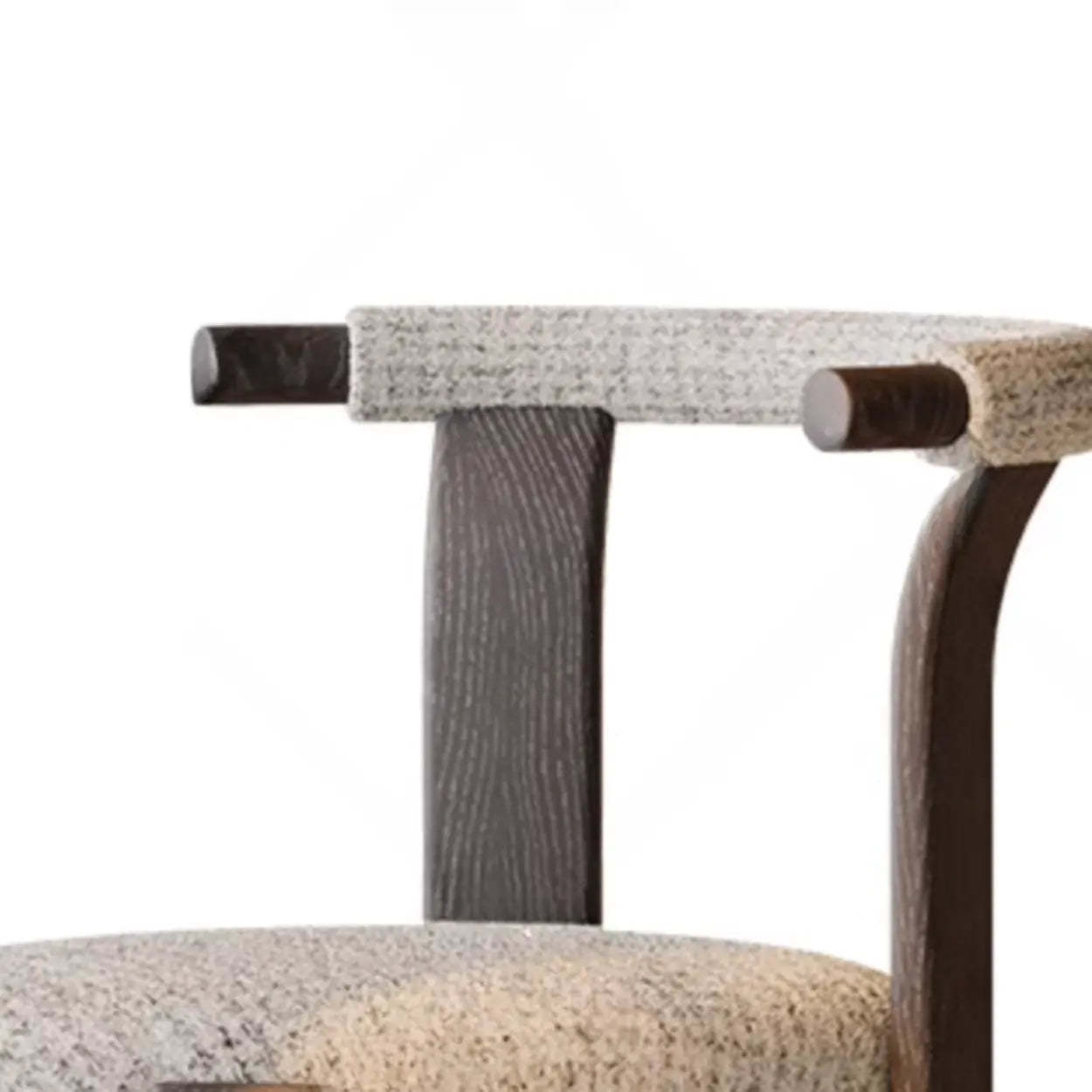 Rustic Curved Back Wood Dining Chair