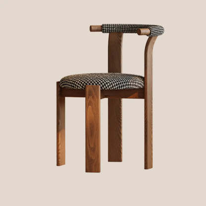 Rustic Curved Back Wood Dining Chair