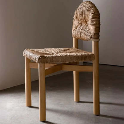 Rustic Curved Braided Rope Dining Chair Natural