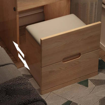 Rustic Folding Ash Wood Drawer Vanity
