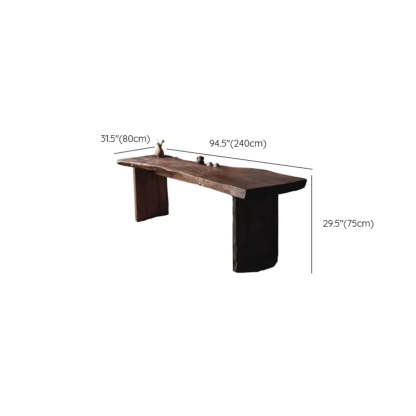 Live Edge Wood Pedestal Console Table