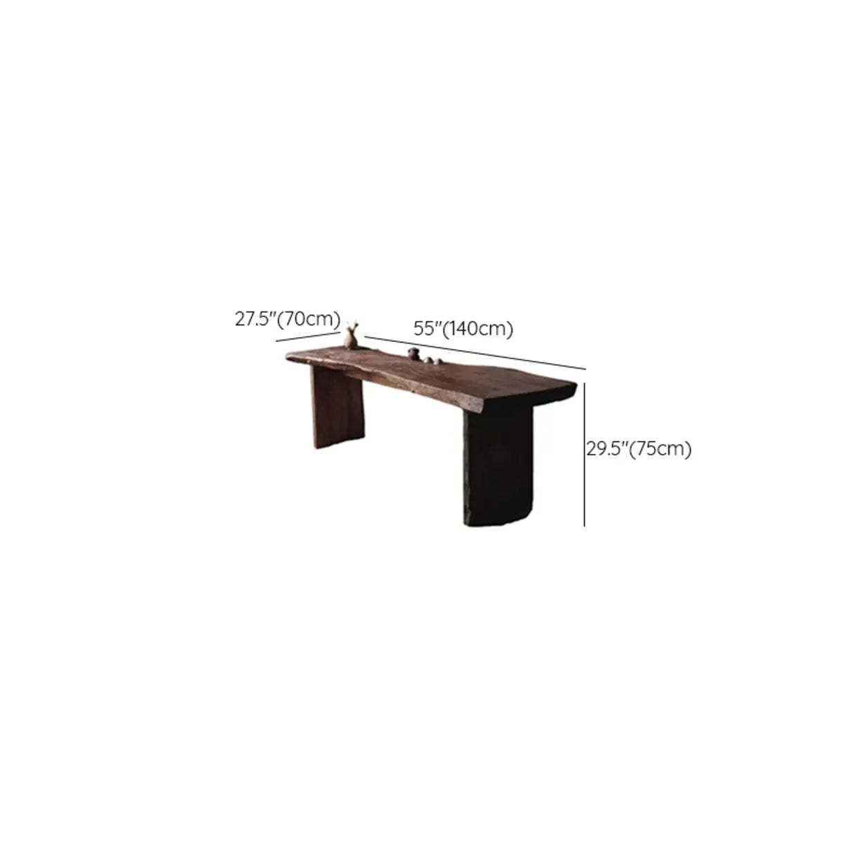 Live Edge Wood Pedestal Console Table