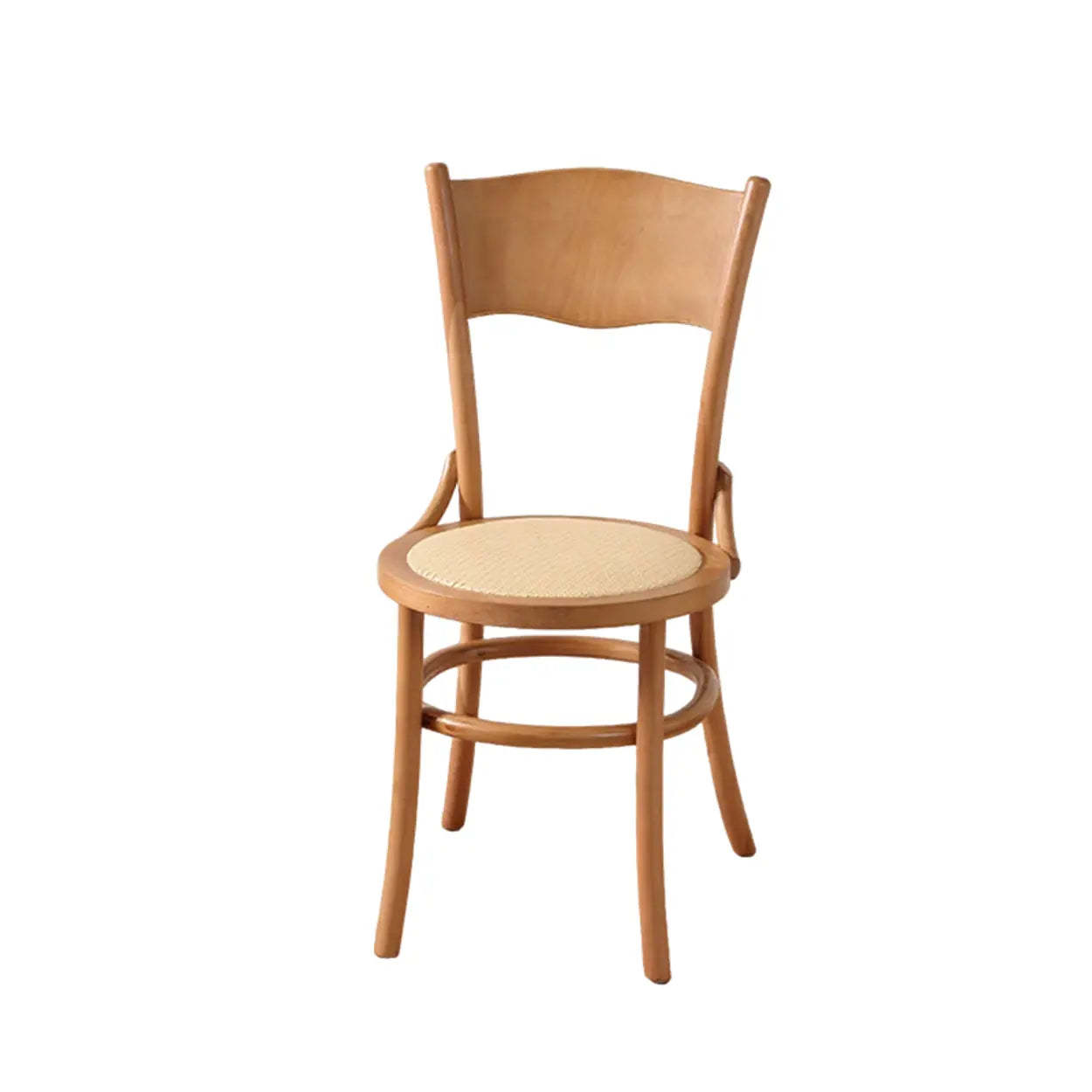Rustic Mid-Century Wood Curved Back Dining Chair