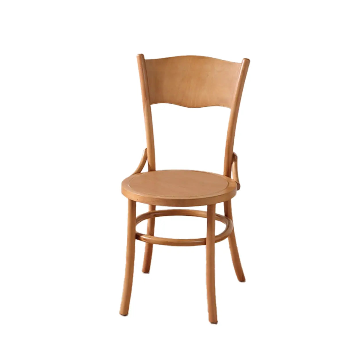 Rustic Mid-Century Wood Curved Back Dining Chair