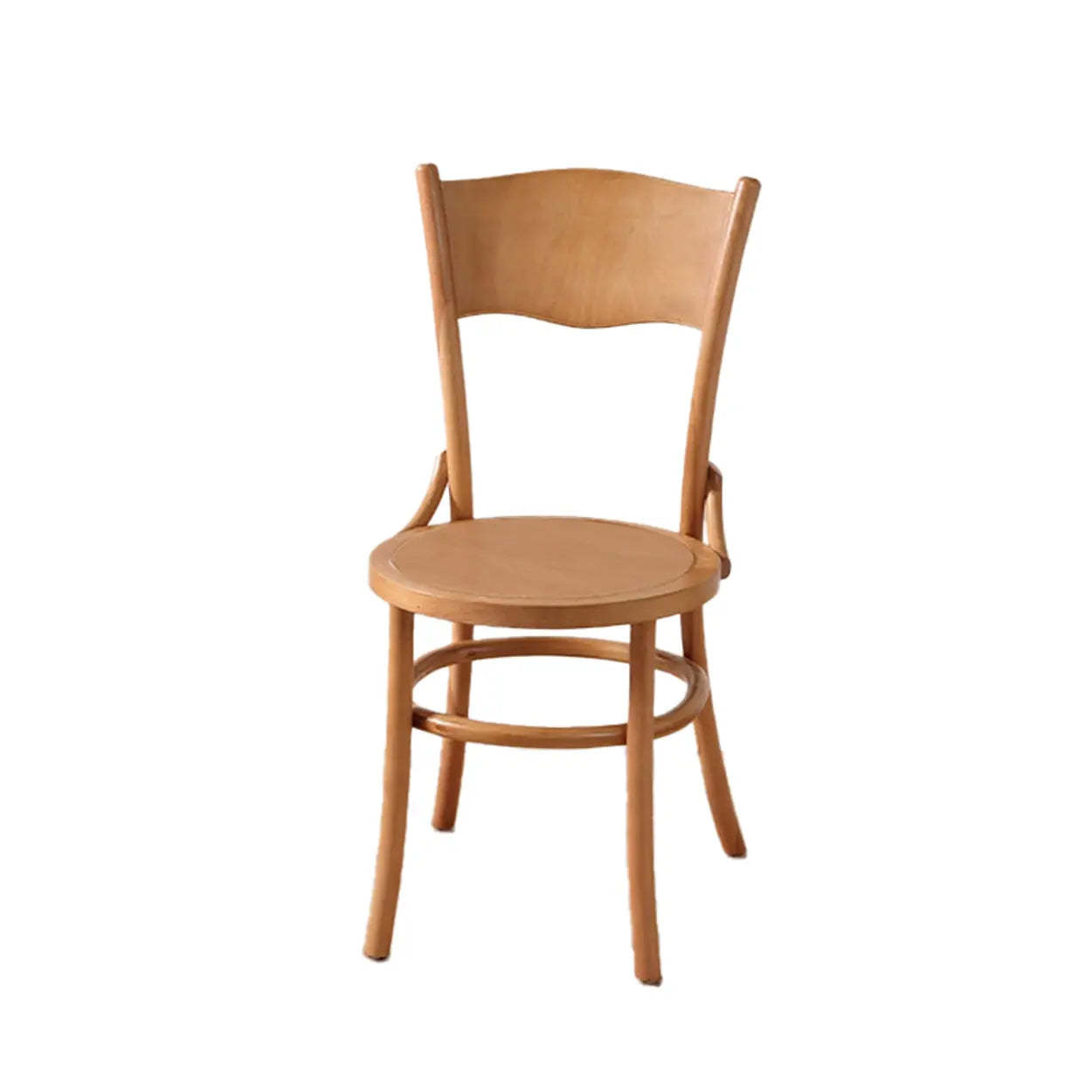 Rustic Mid-Century Wood Curved Back Dining Chair