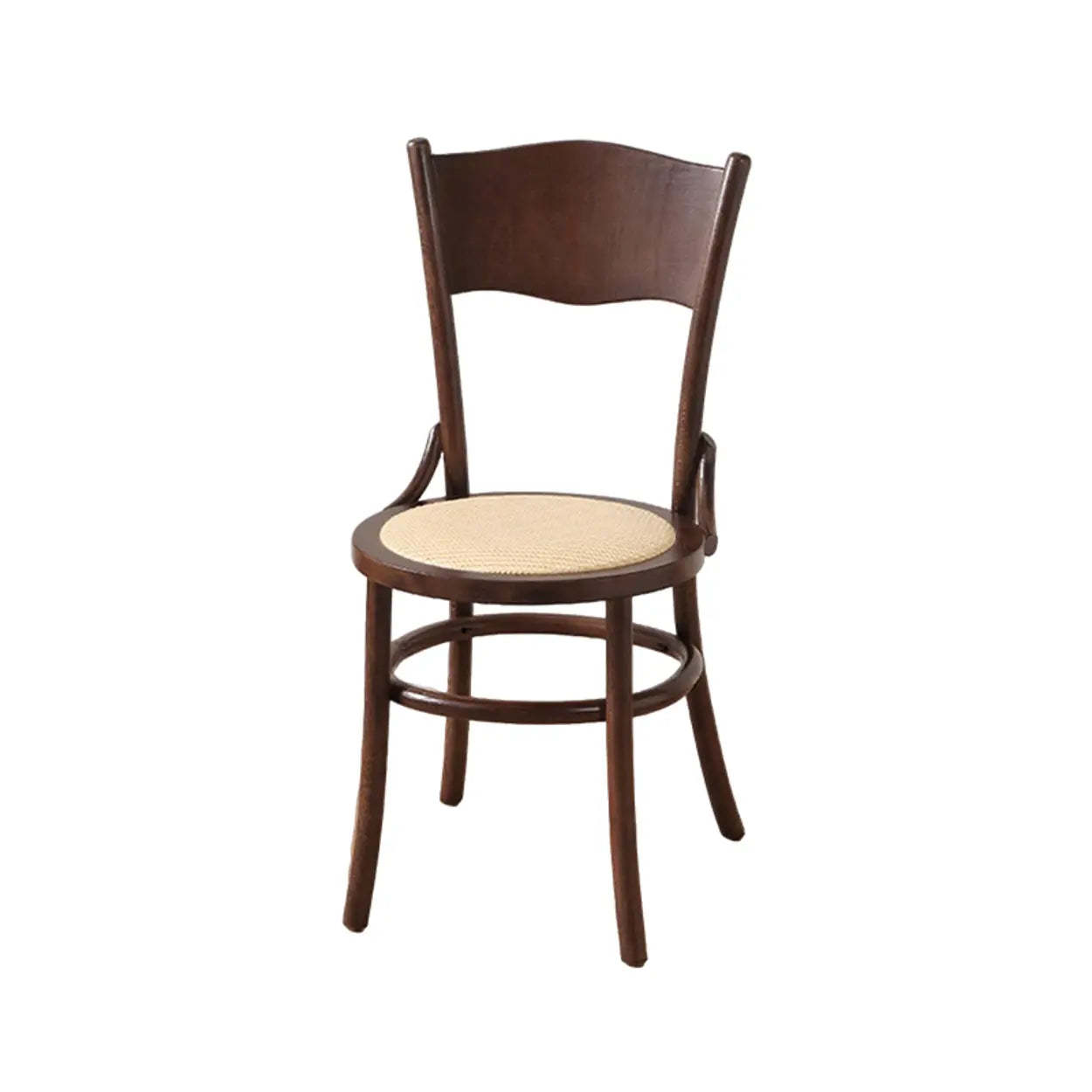 Rustic rust curved wood office chairs in rattan — Black Walnut