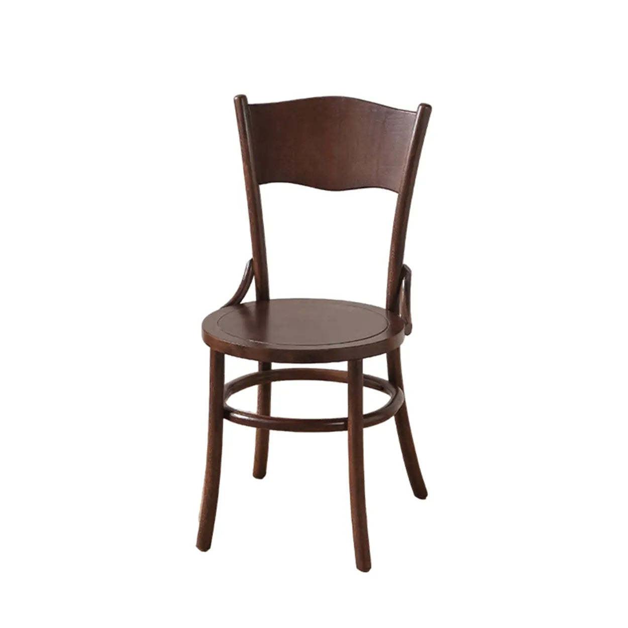 Rustic Mid-Century Wood Curved Back Dining Chair