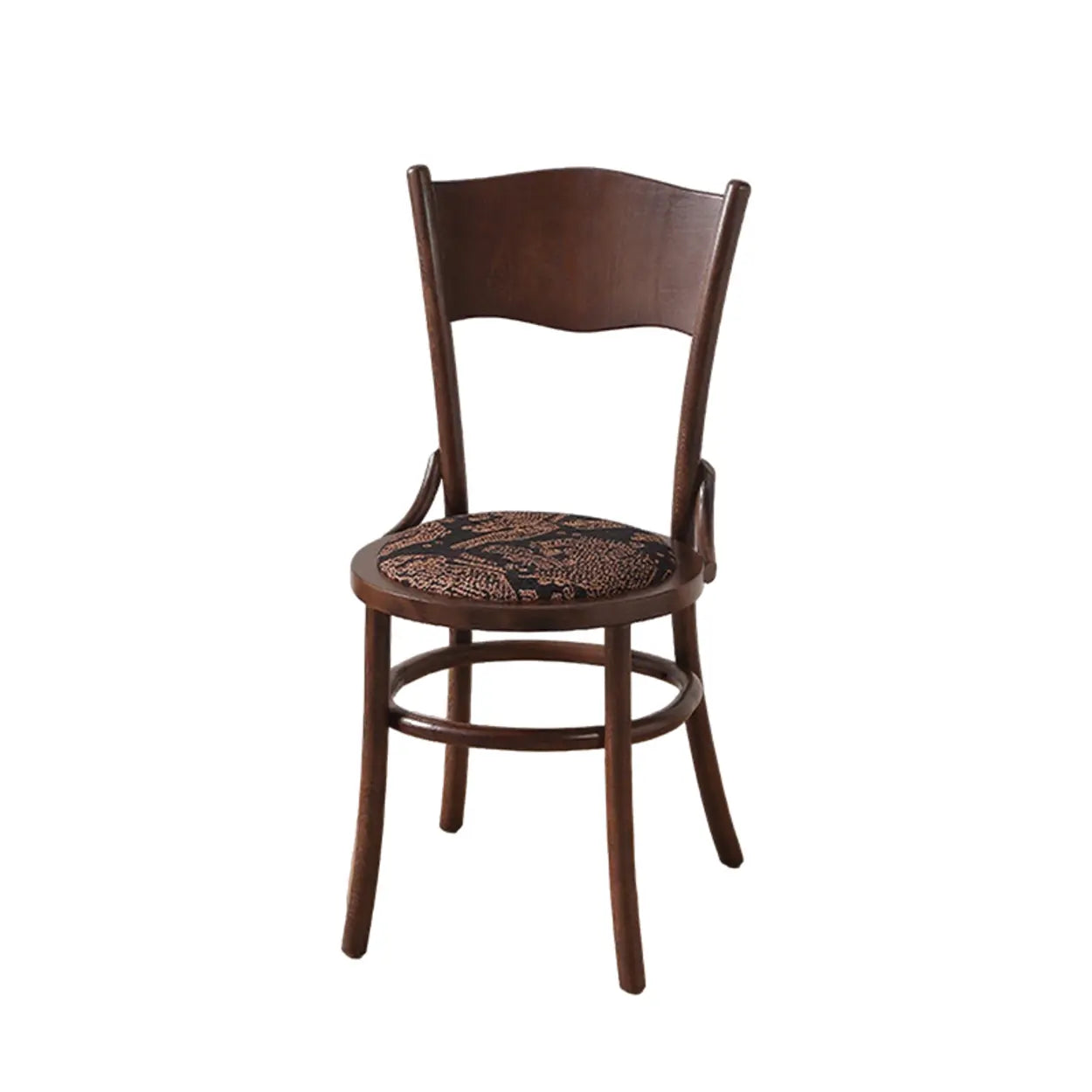 Rustic Mid-Century Wood Curved Back Dining Chair