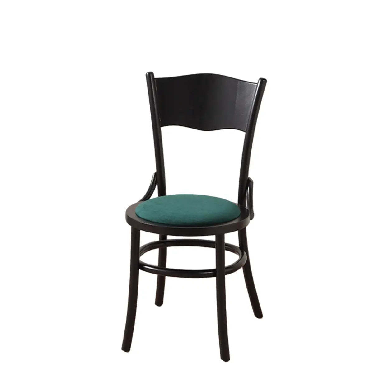 Rustic Mid-Century Wood Curved Back Dining Chair