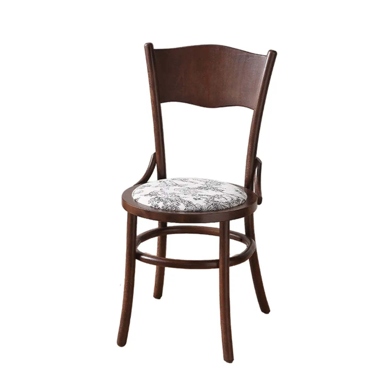Rustic Mid-Century Wood Curved Back Dining Chair