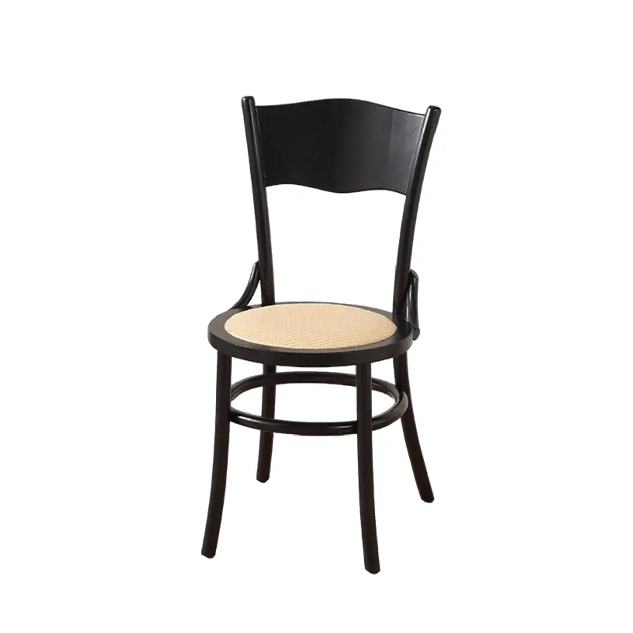 Rustic Mid-Century Wood Curved Back Dining Chair