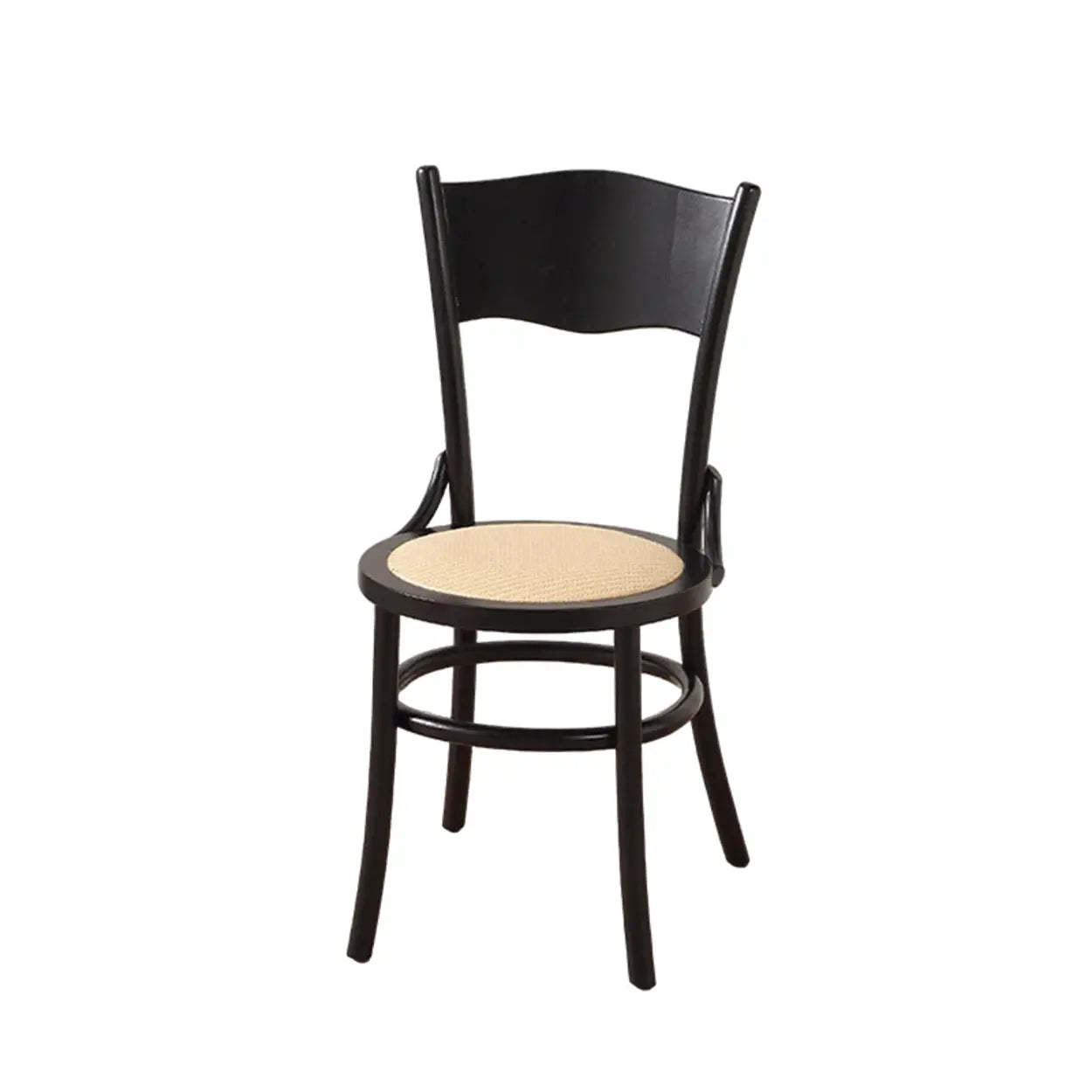 Rustic Mid-Century Wood Curved Back Dining Chair