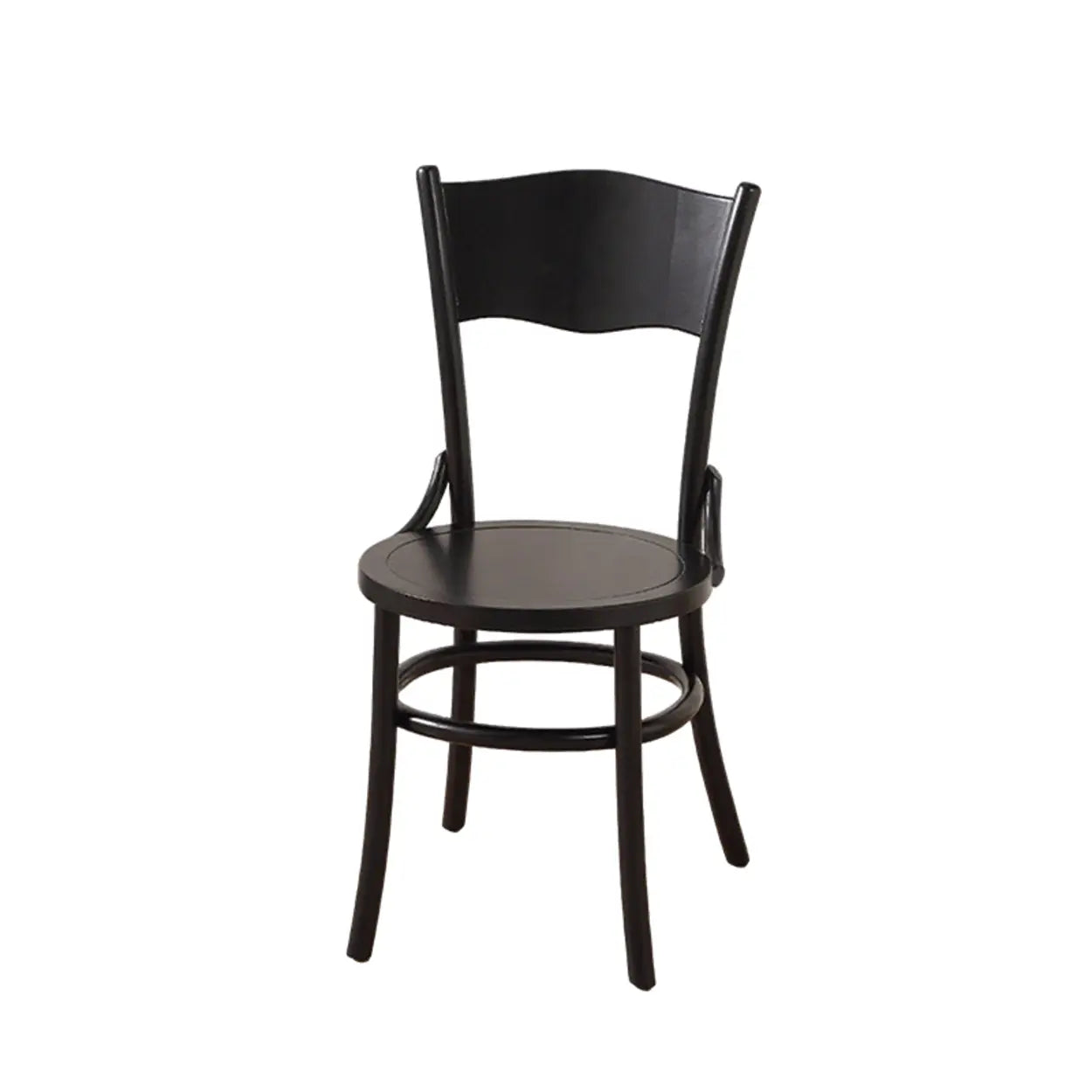 Rustic Mid-Century Wood Curved Back Dining Chair