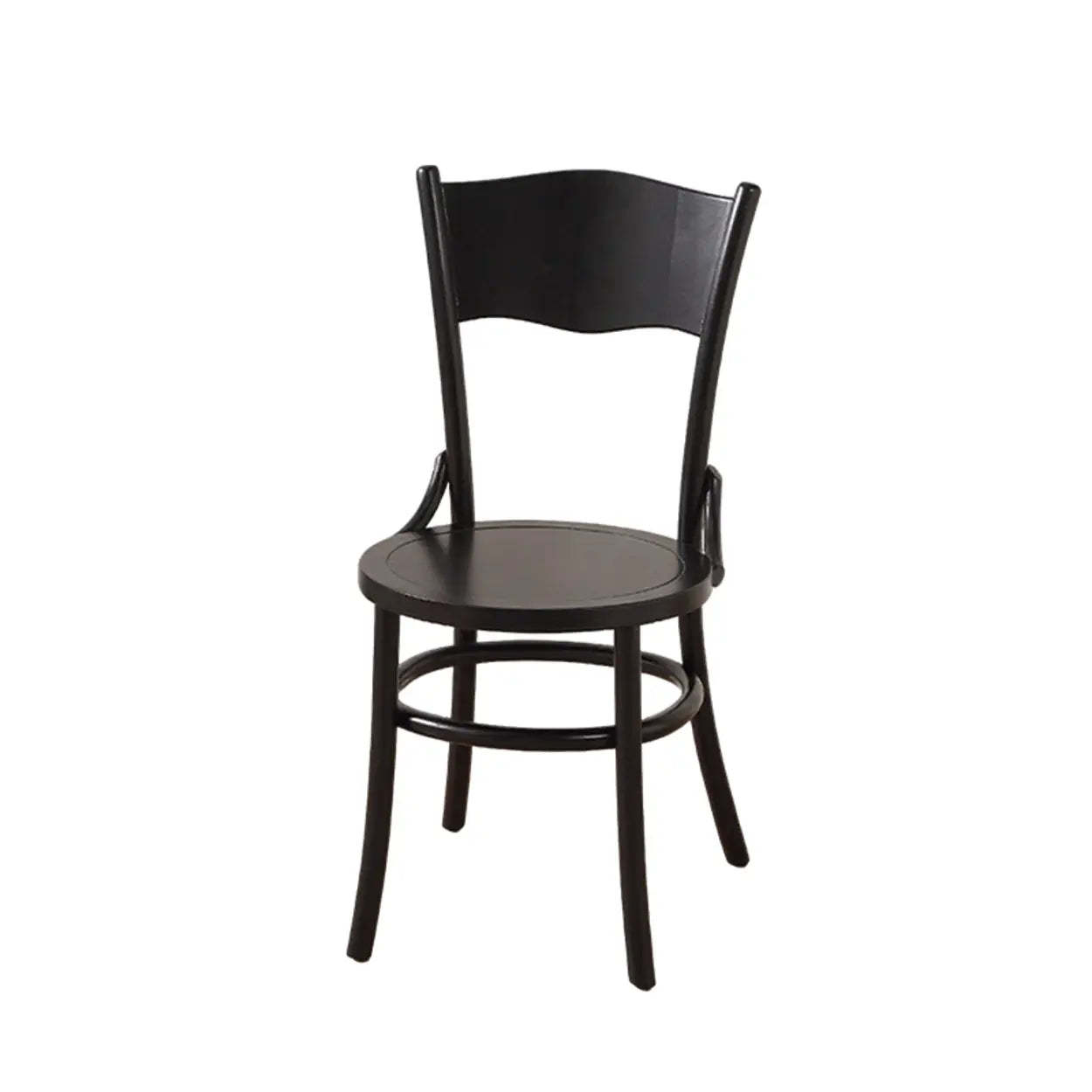 Rustic Mid-Century Wood Curved Back Dining Chair