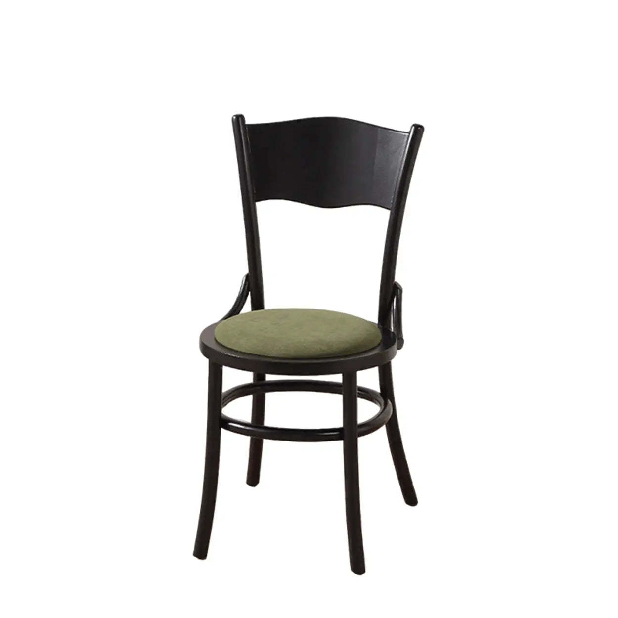 Rustic Mid-Century Wood Curved Back Dining Chair