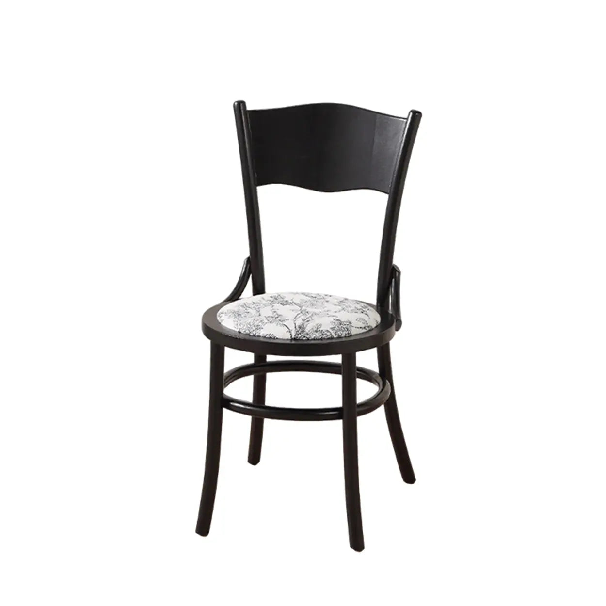 Rustic Mid-Century Wood Curved Back Dining Chair