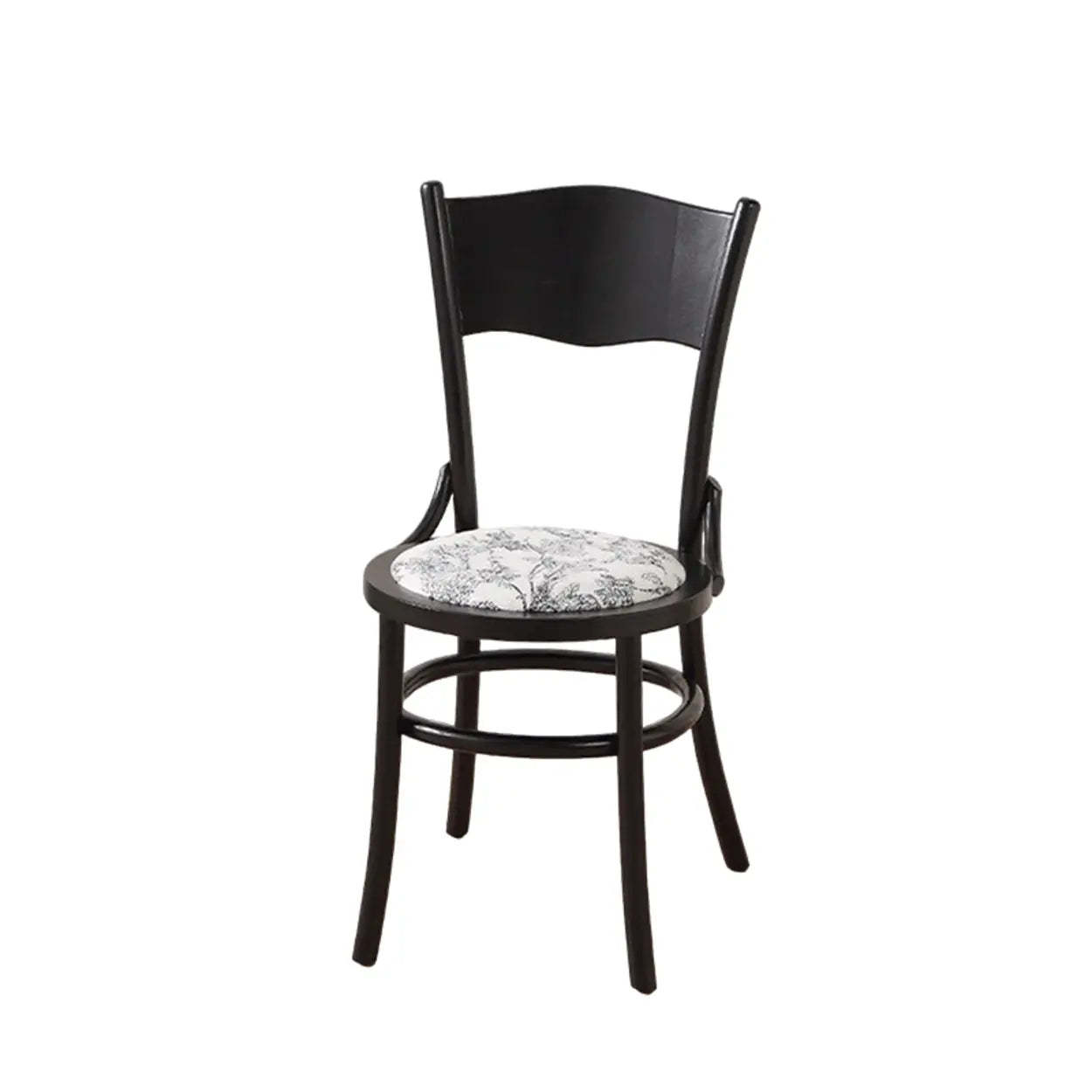 Rustic Mid-Century Wood Curved Back Dining Chair