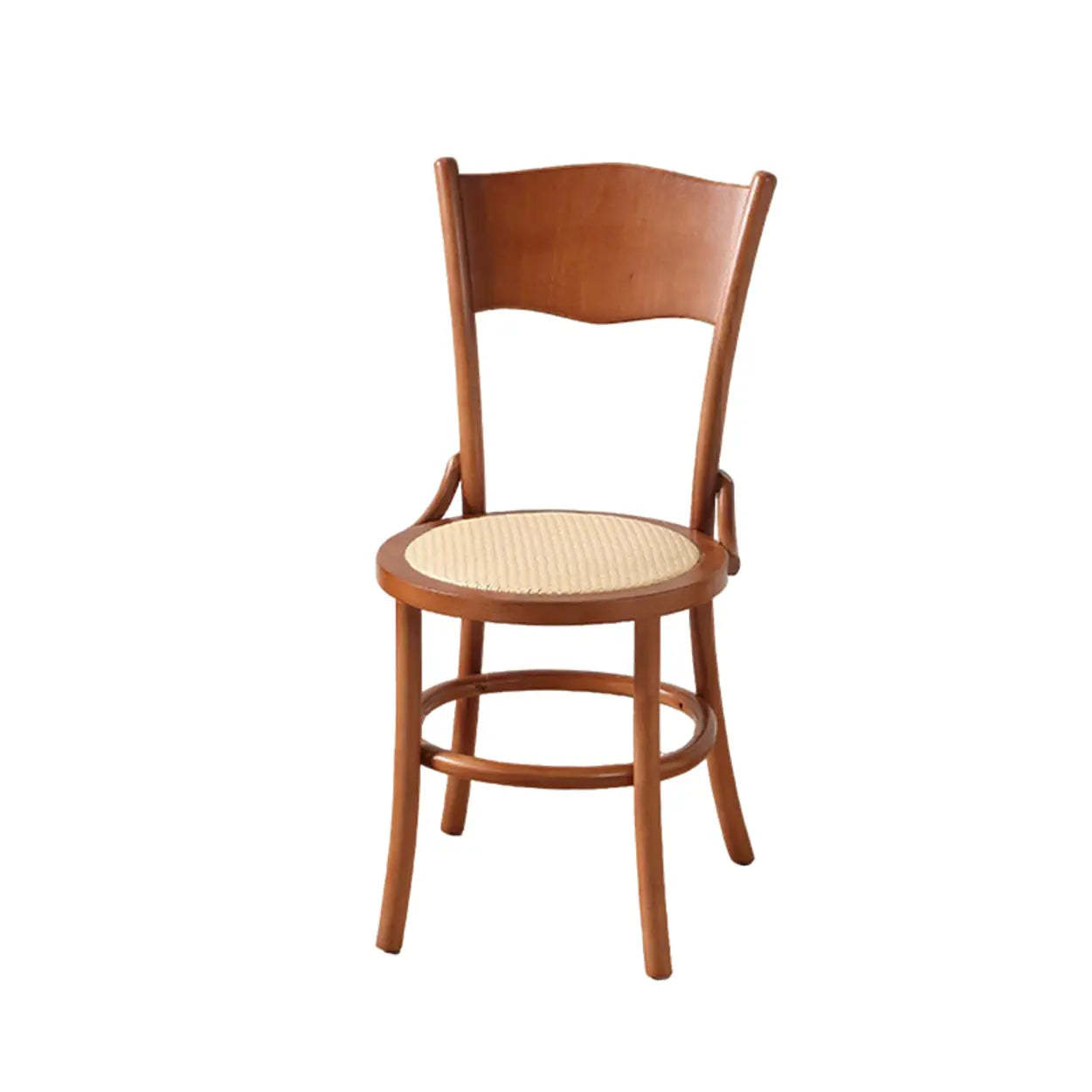 Rustic Mid-Century Wood Curved Back Dining Chair