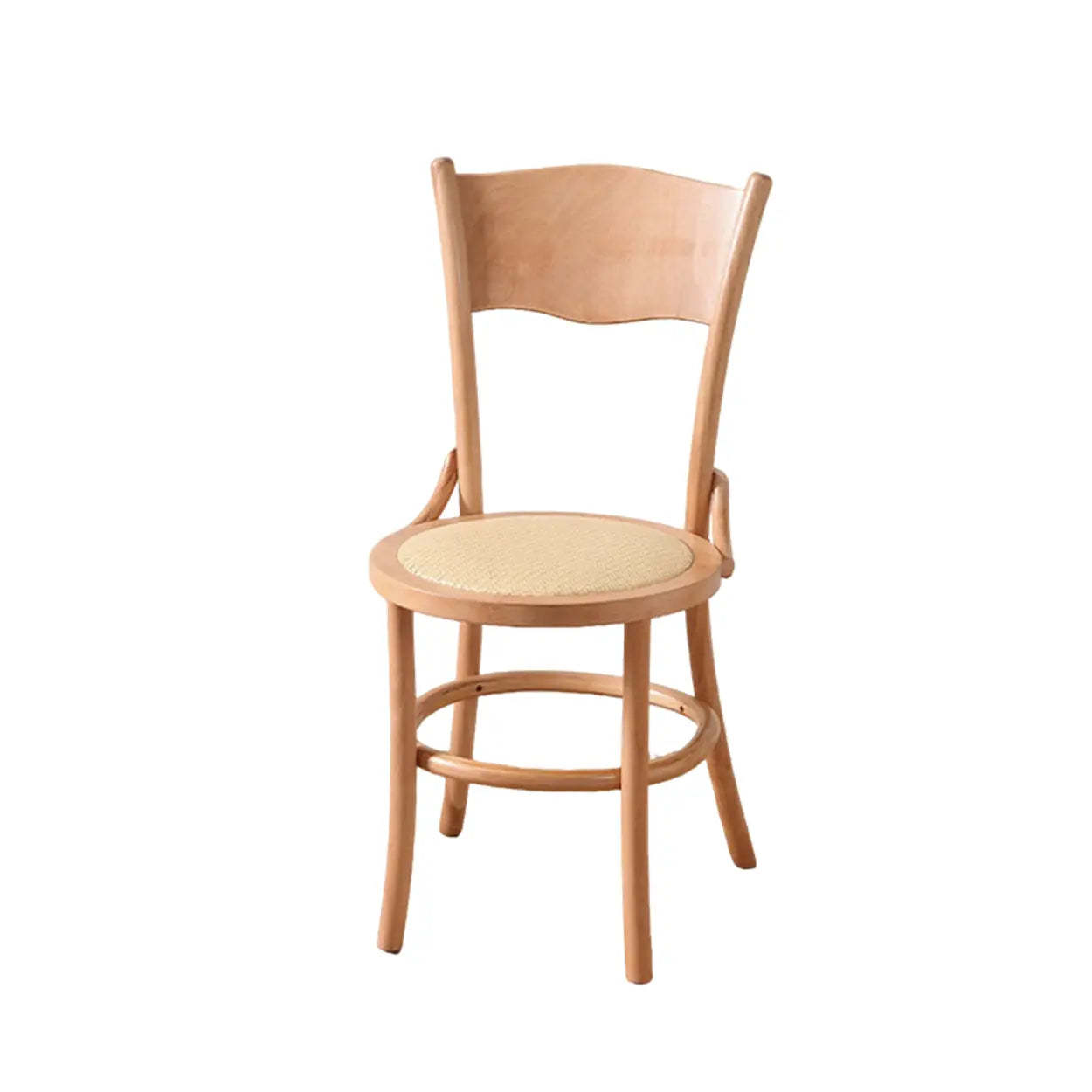 Rustic Mid-Century Wood Curved Back Dining Chair