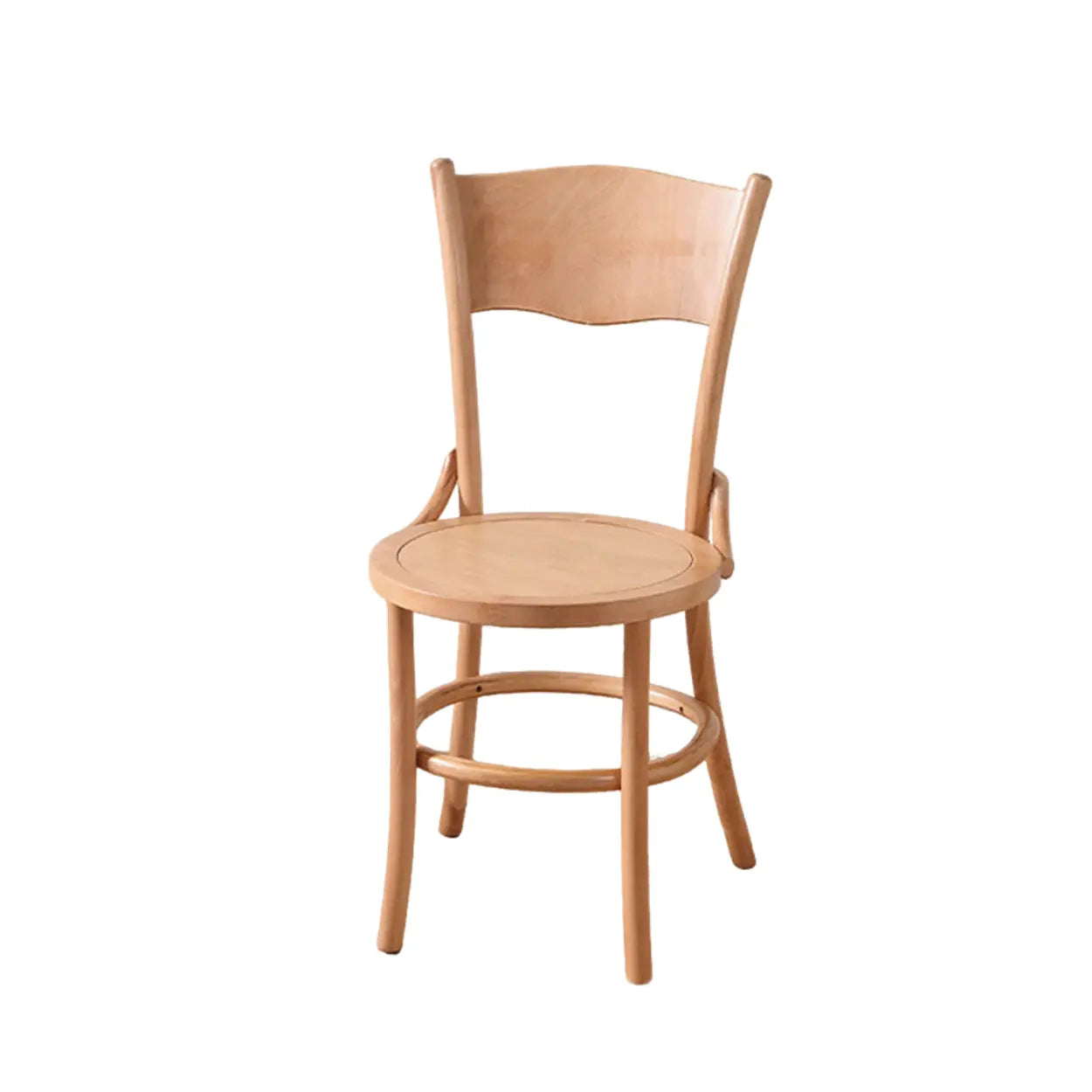 Rustic Mid-Century Wood Curved Back Dining Chair