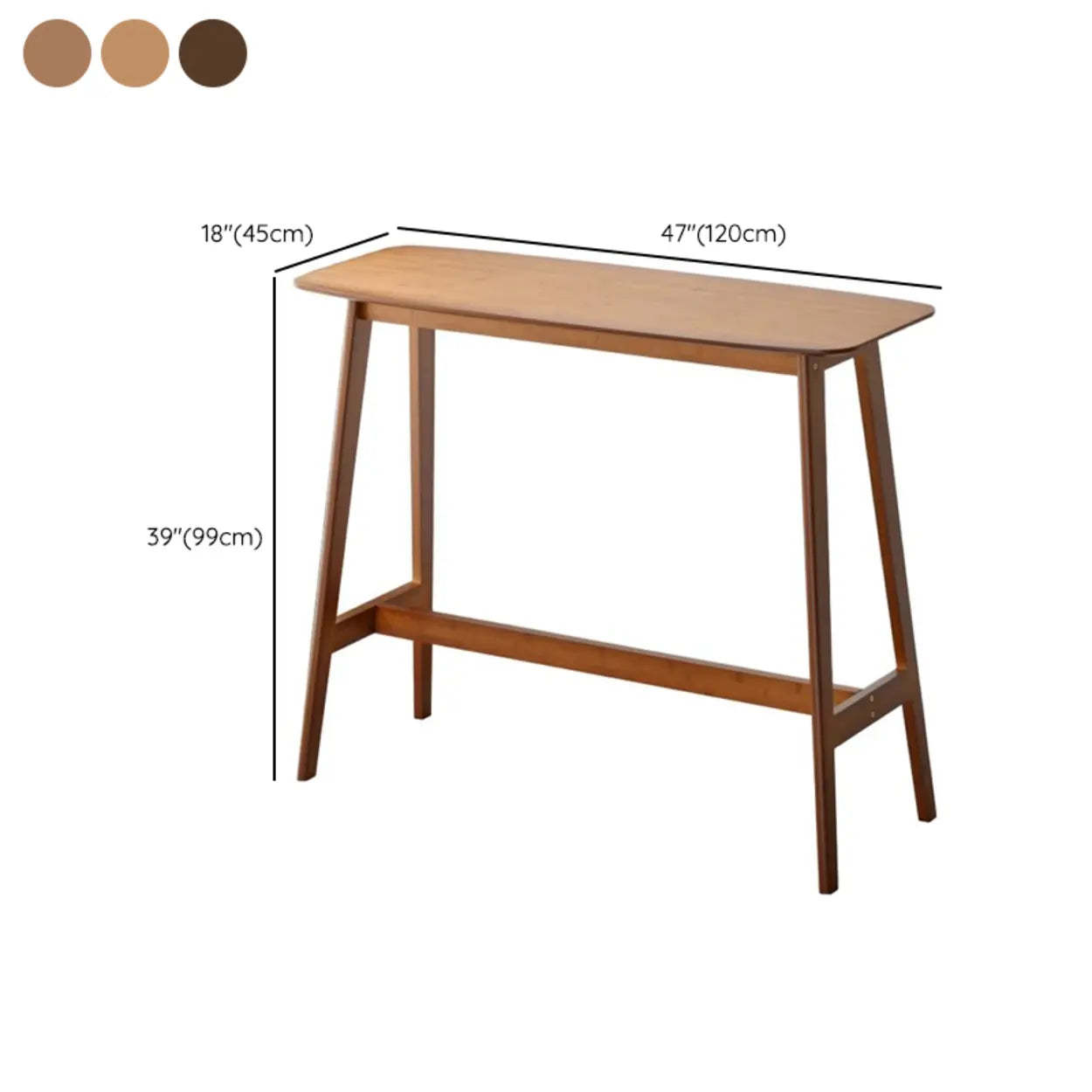 Rustic Minimalist Wood Bar Table with Footrest