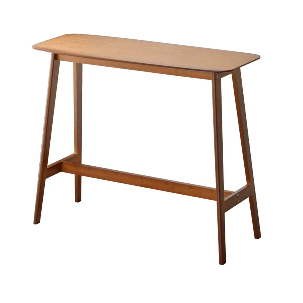 Rustic Minimalist Wood Bar Table with Footrest — Brown / Table Only