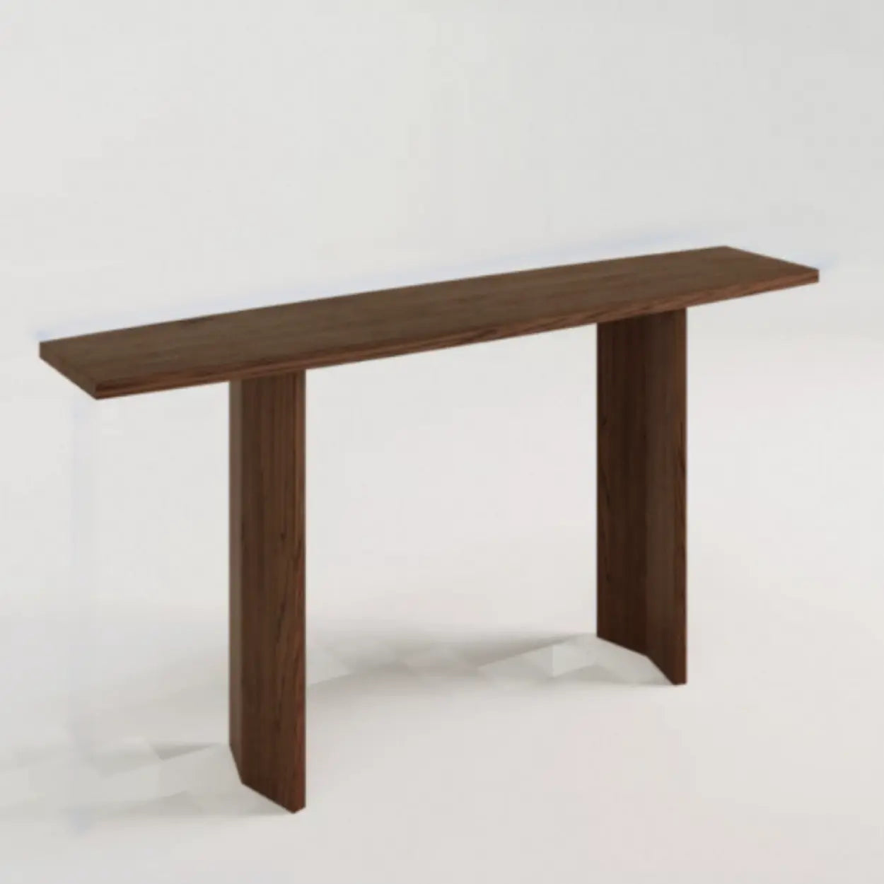 Rustic Minimalist Wood Sled Console Table — Natural
