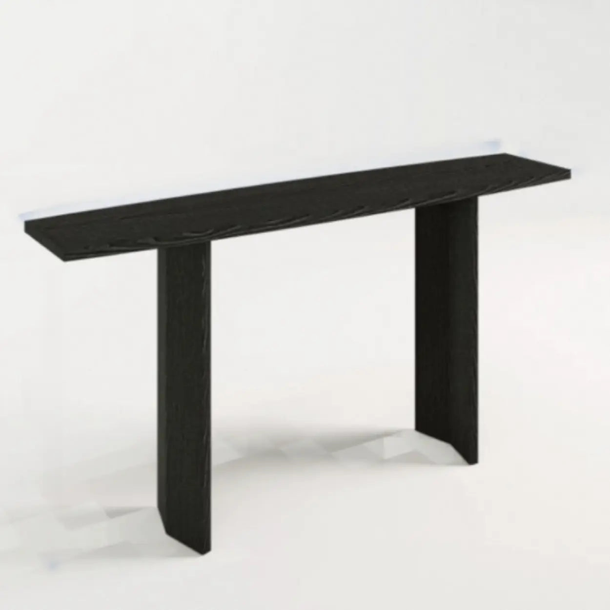 Rustic Minimalist Wood Sled Console Table — Black