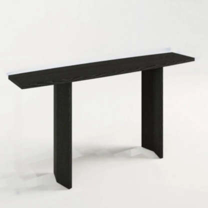 Rustic Minimalist Wood Sled Console Table — Black