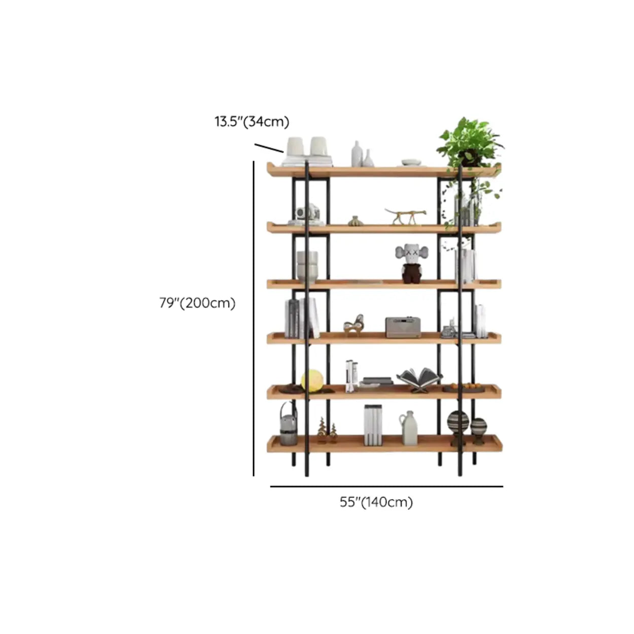Rustic Multi-Tier Natural Wood Bookcase