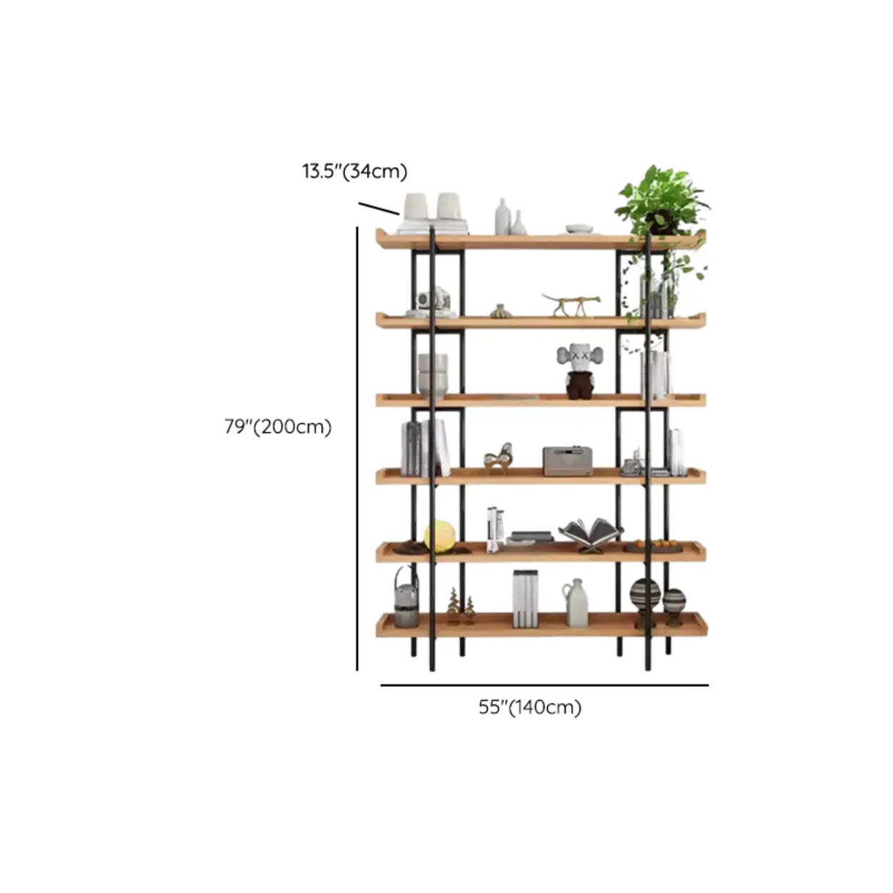 Rustic Multi-Tier Natural Wood Bookcase